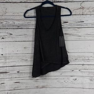 The Refinery asymmetrical heather black tank